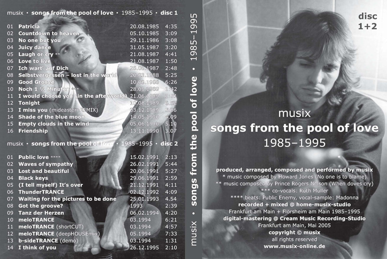 CD-cover: songs in the pool of love